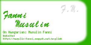 fanni musulin business card